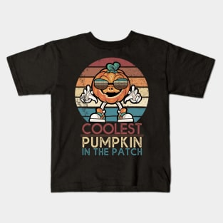 Retro Coolest Pumpkin In The Patch Halloween Boys Girls Men Kids T-Shirt